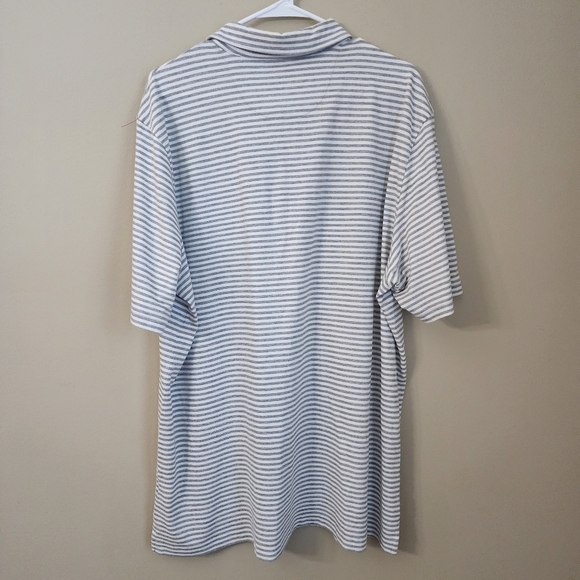Old Point Clear Size XL Gray and White Striped Shirt polo - Picture 2 of 8